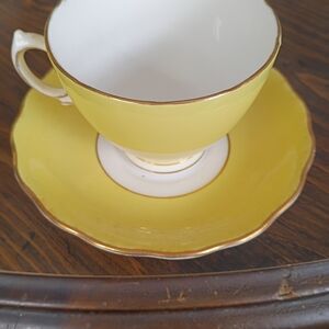 Colclough Yellow Teacup and Saucer